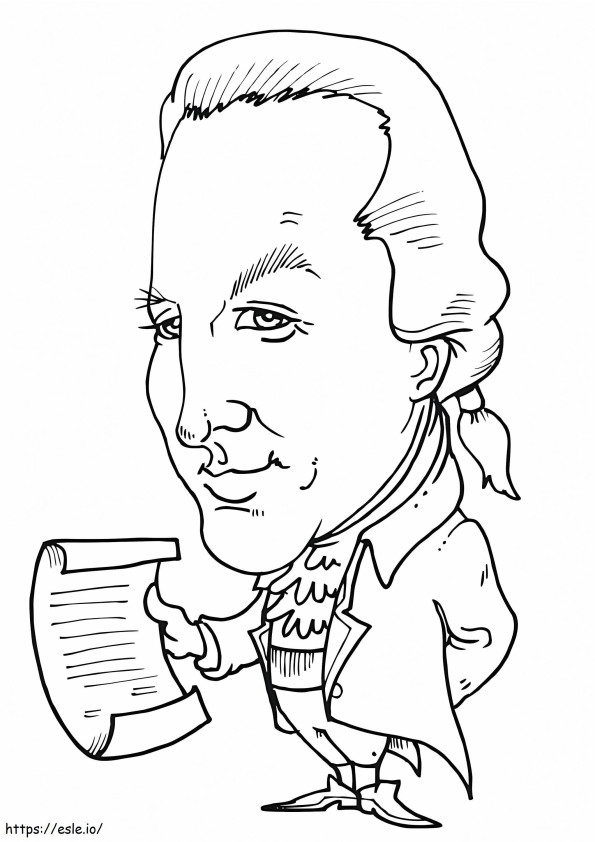 John Adams Caricature coloring page