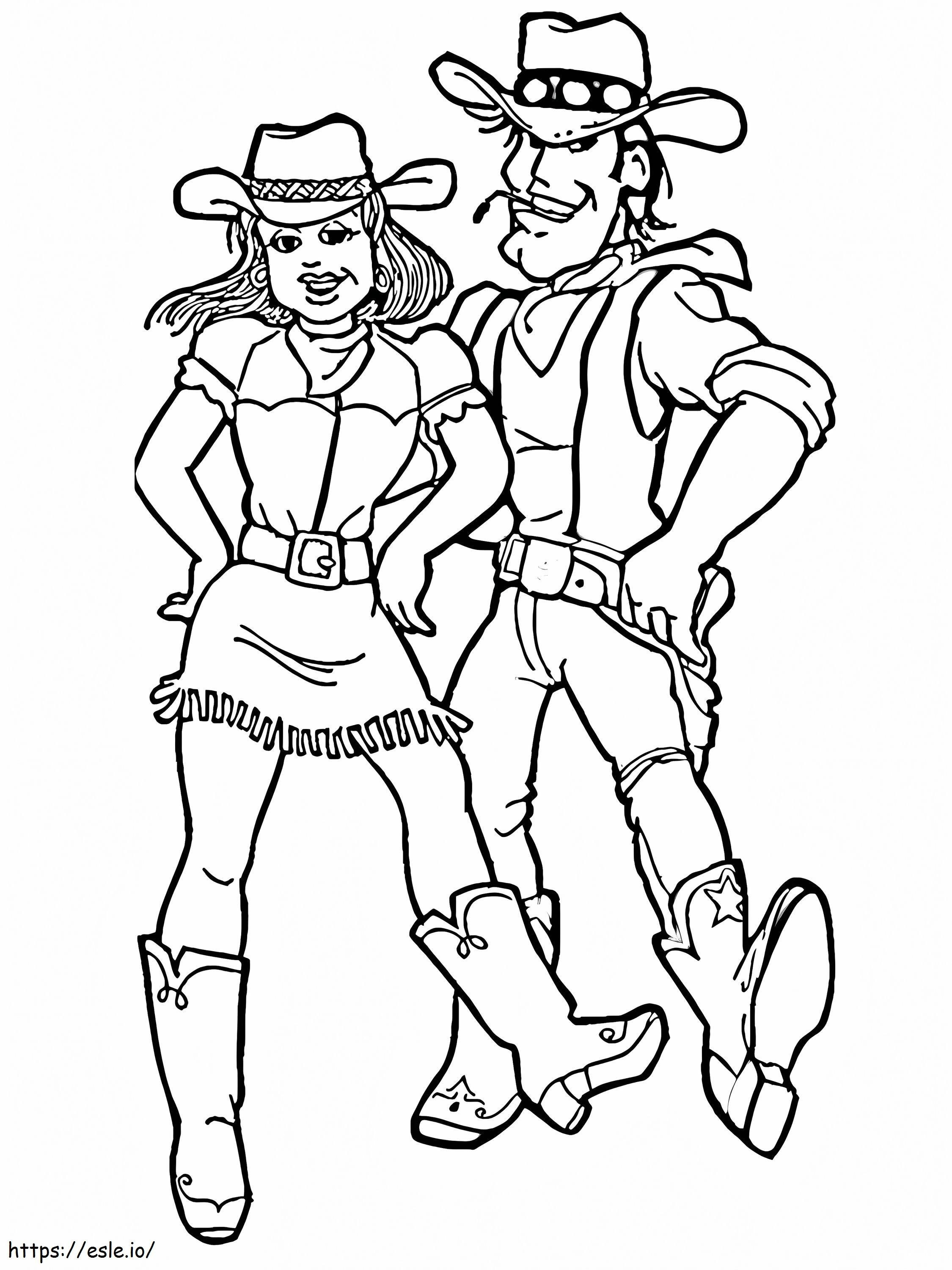 Cowboy und Cowgirl ausmalbilder