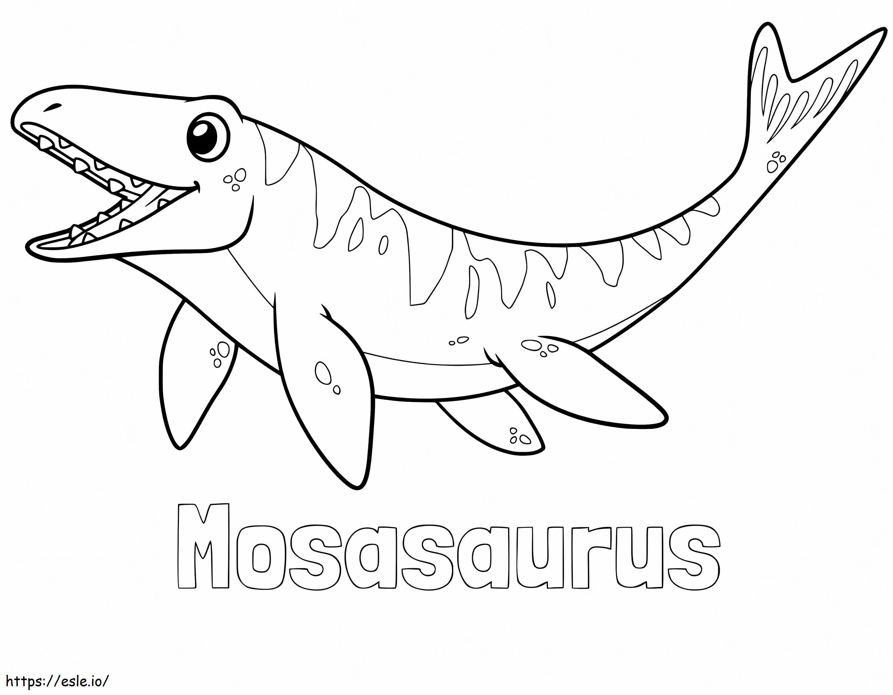 Coloriage Adorable Mosasaure à imprimer dessin