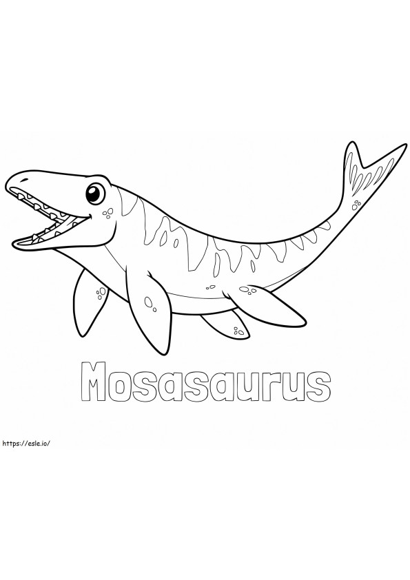 Adorable Mosasaurus coloring page