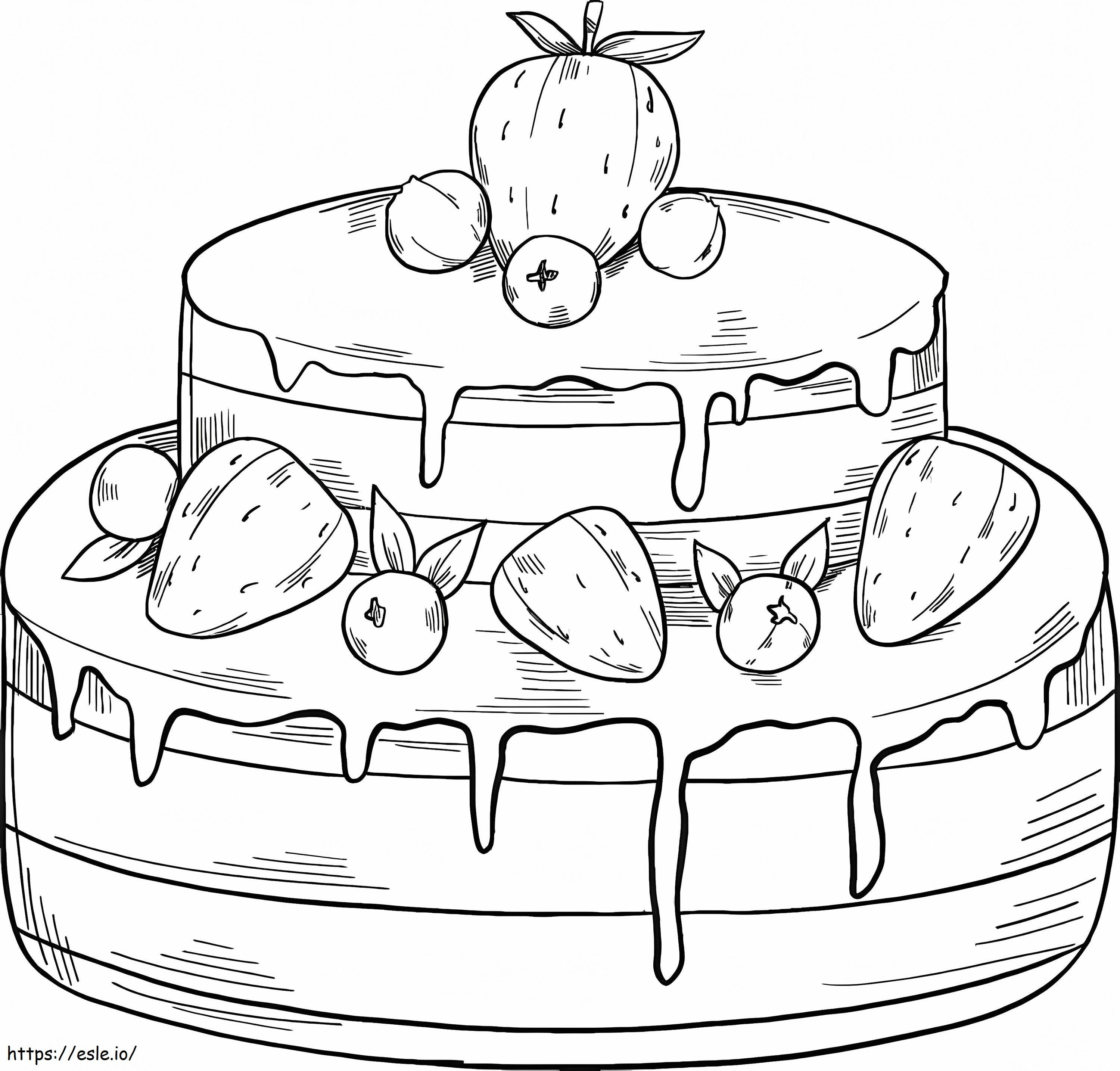 Strawberry Cake coloring page
