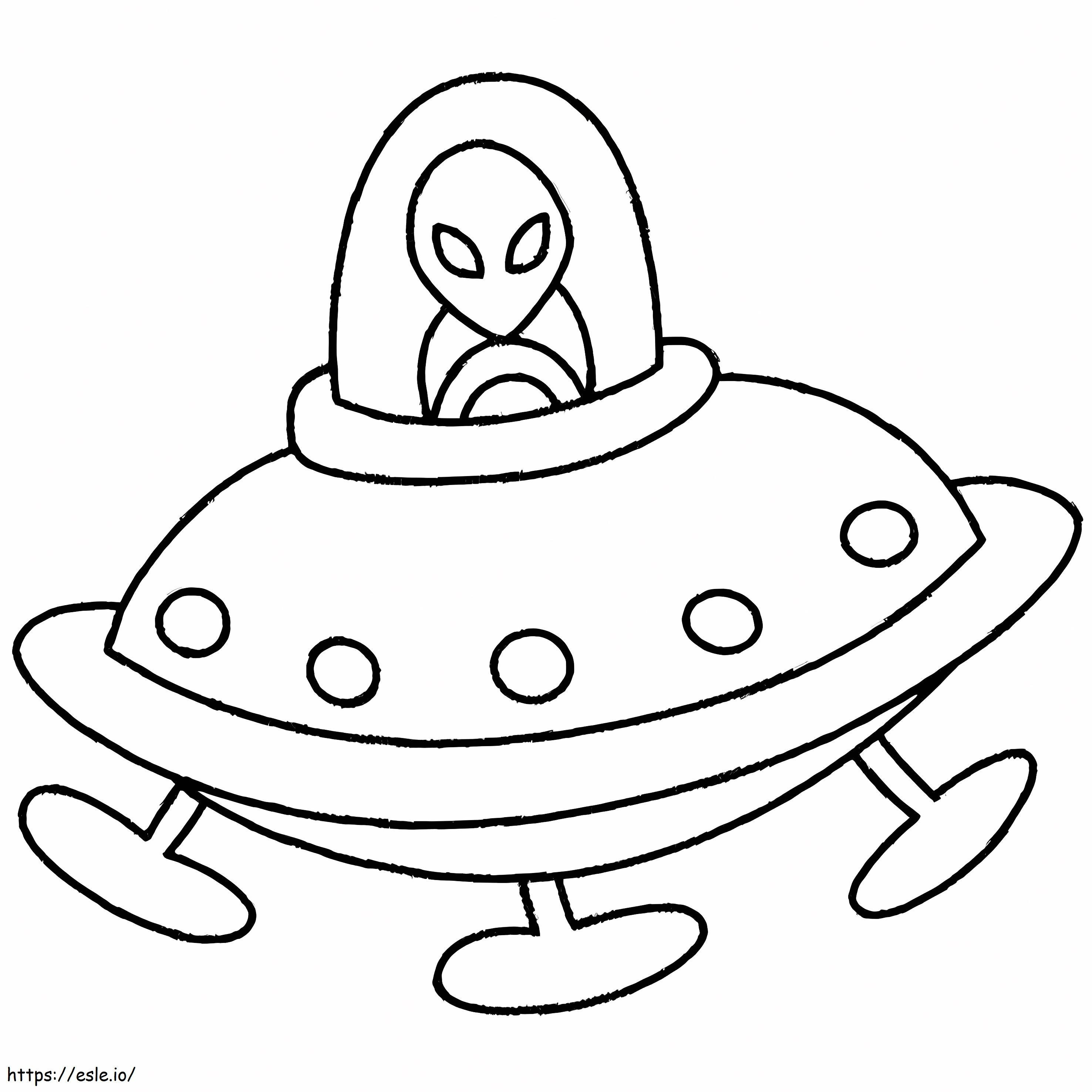 Alien Ufon kanssa värityskuva