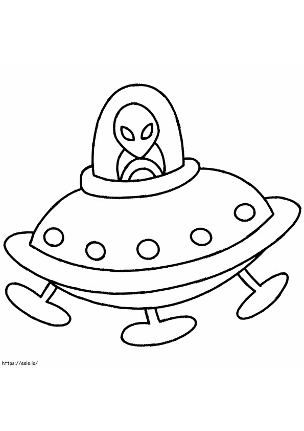 Alien Ufon kanssa värityskuva