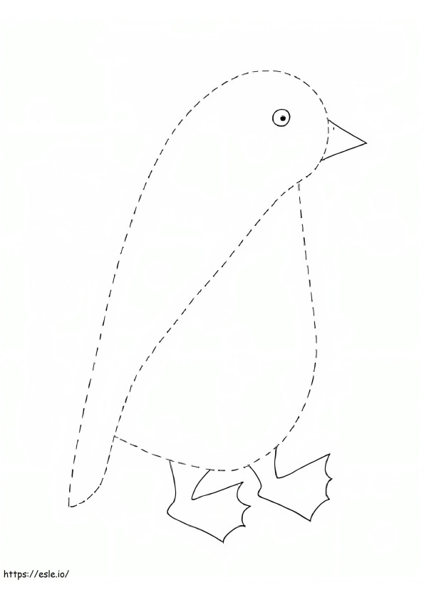 Urmărirea pinguinului de colorat