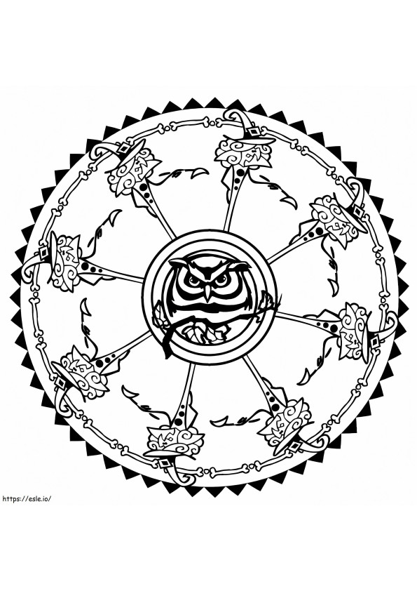 Coloriage Mandala d'Halloween 9 à imprimer dessin