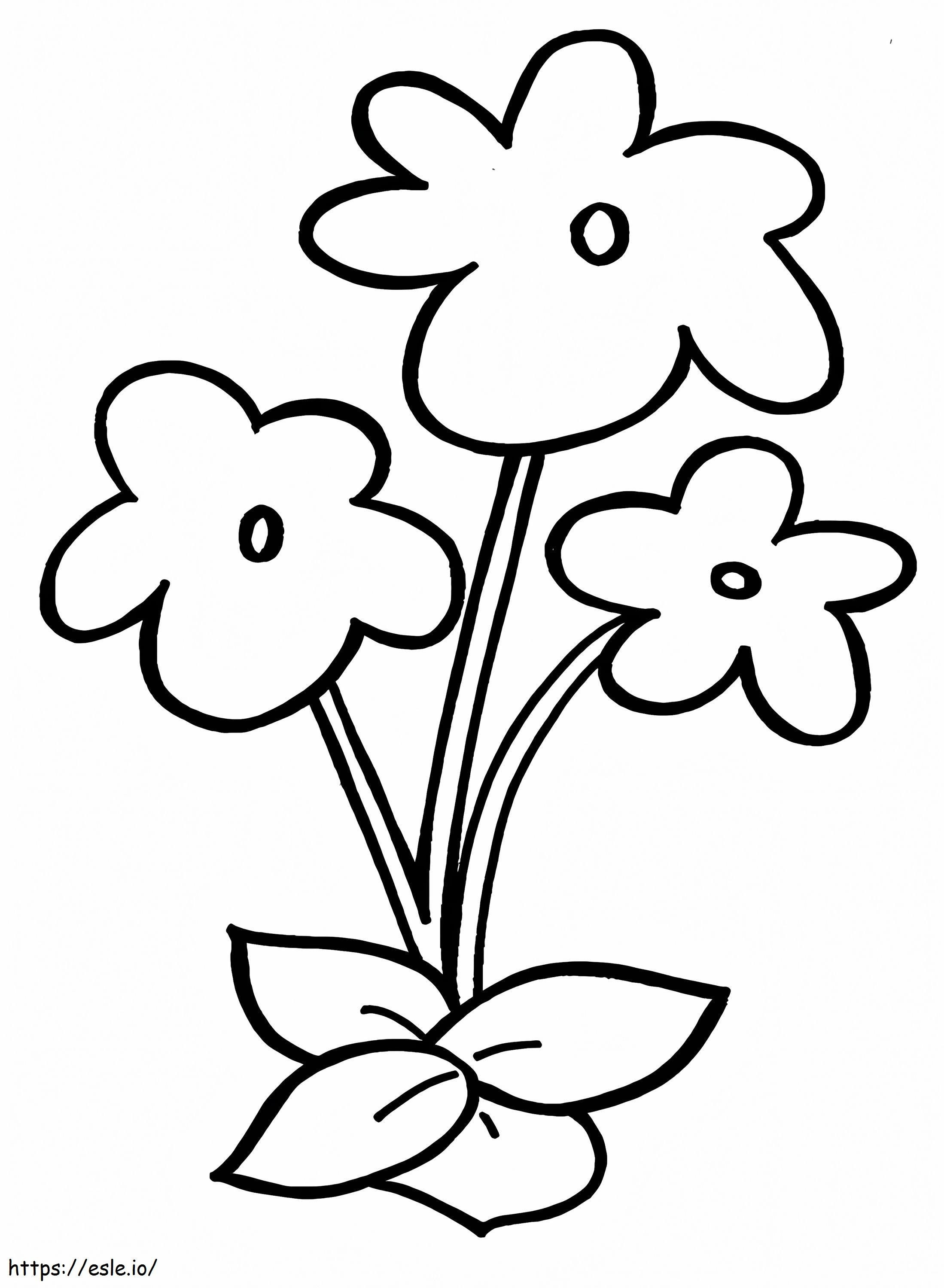 Flores simples para pré-escolares para colorir