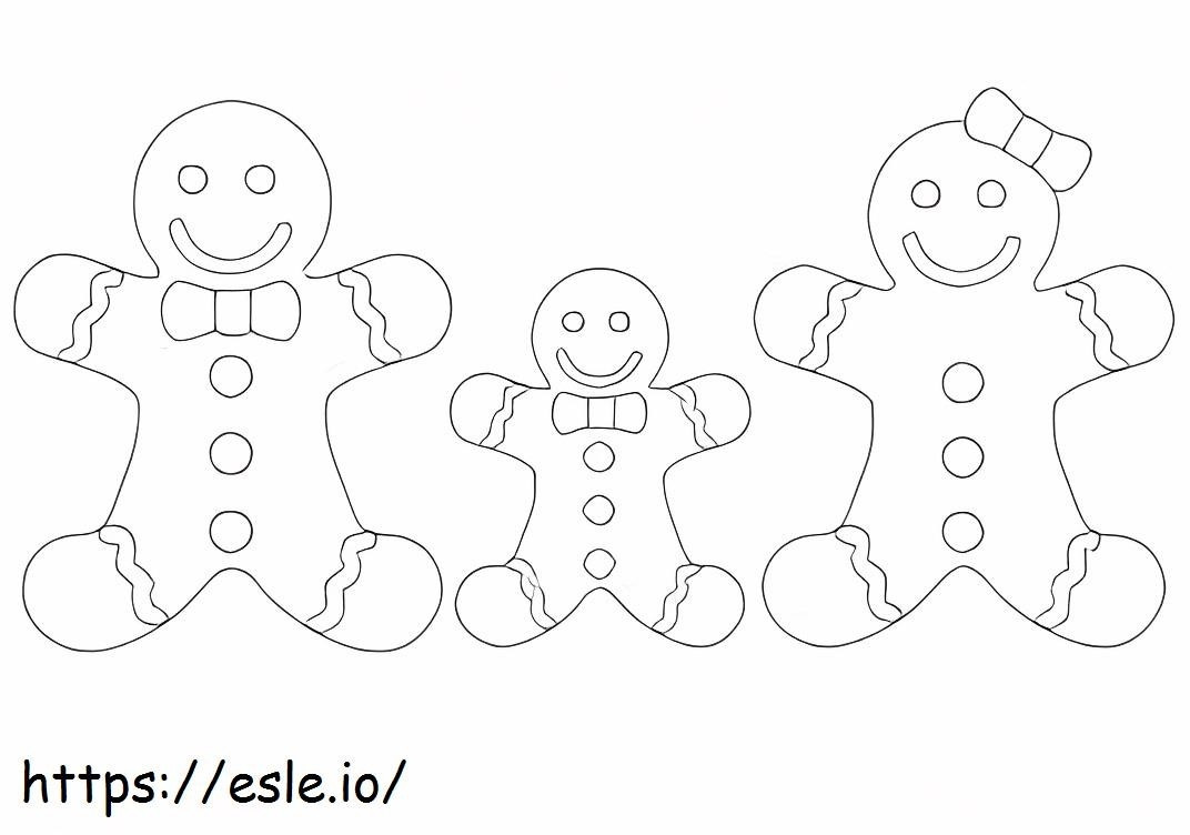 Gingerbread Man With Family coloring page