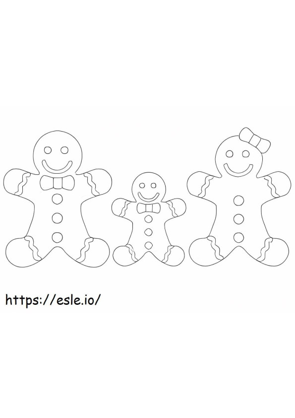Gingerbread Man With Family coloring page