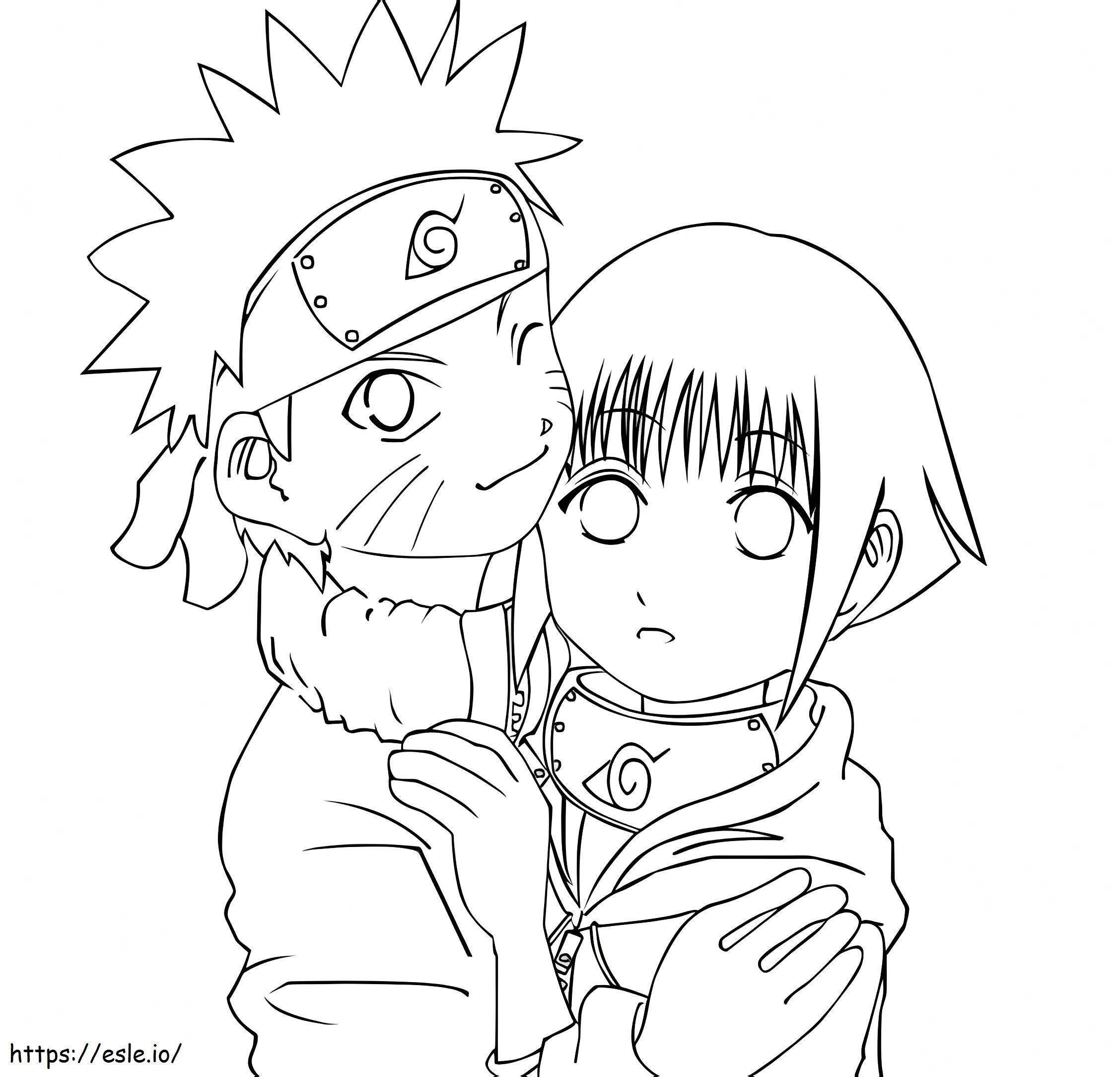 Naruto N Hinata A4 coloring page