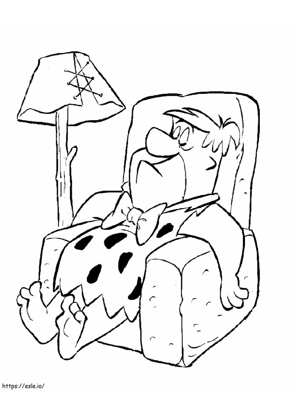 Coloriage Fred Flintstone endormi à imprimer dessin