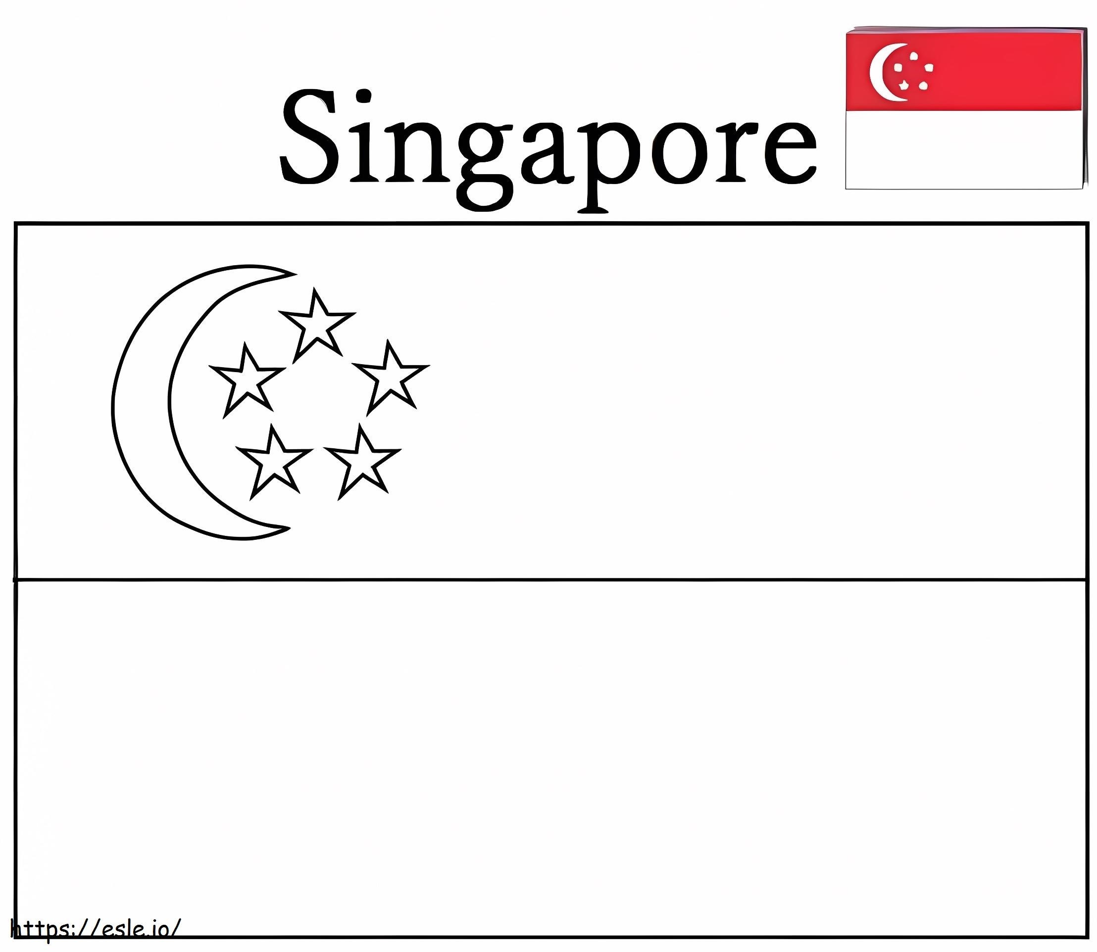 Flag Of Singapore 2 coloring page