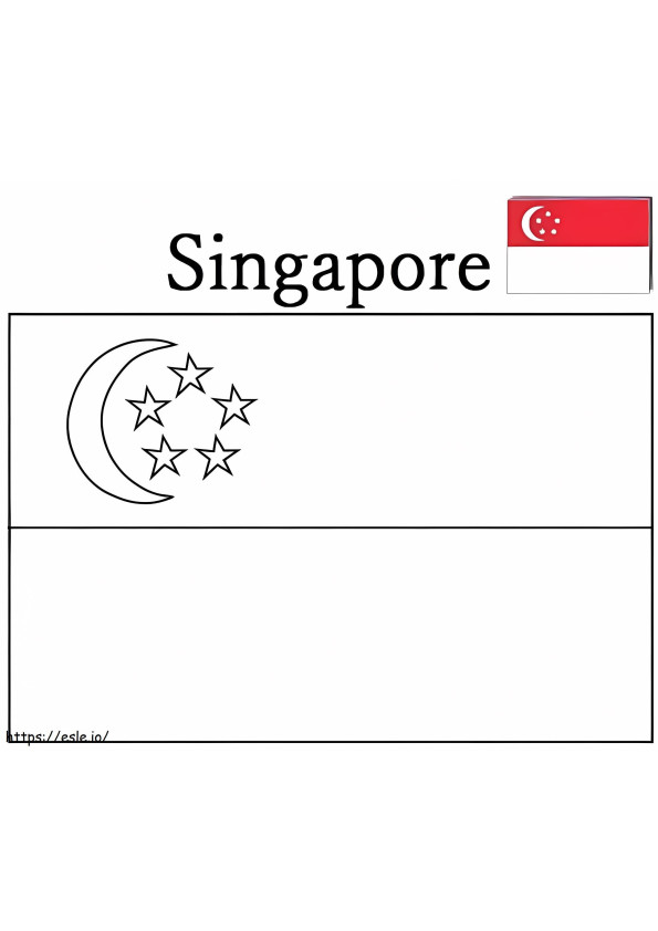 Coloriage Drapeau de Singapour 2 à imprimer dessin