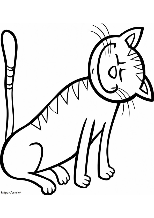 Hauska sarjakuva kissa värityskuva