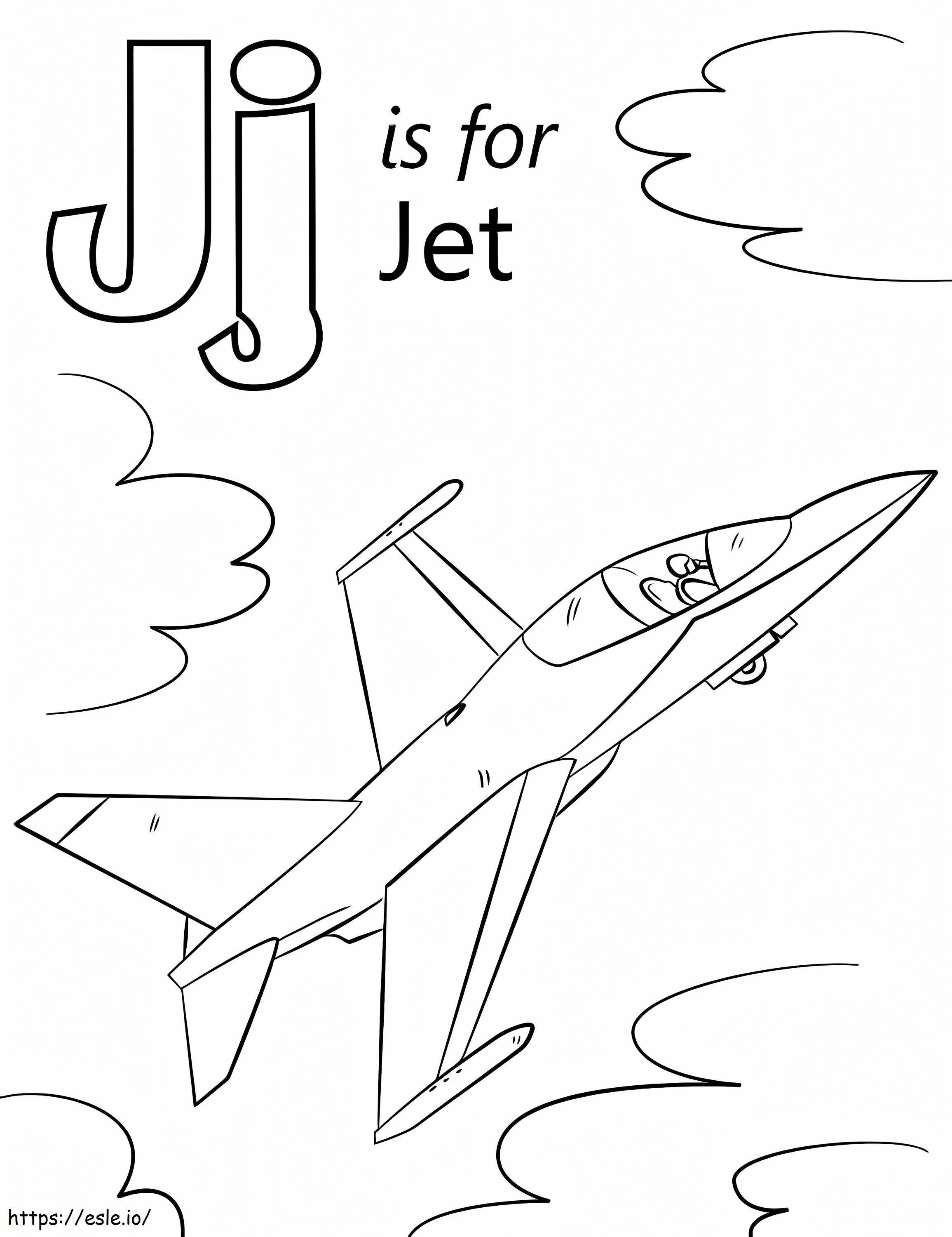 Jet Letter J kleurplaat kleurplaat