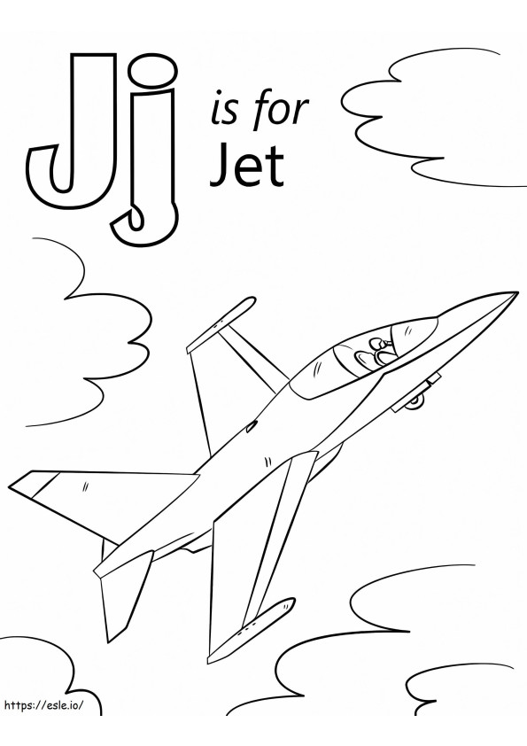 Jet Letter J kleurplaat
