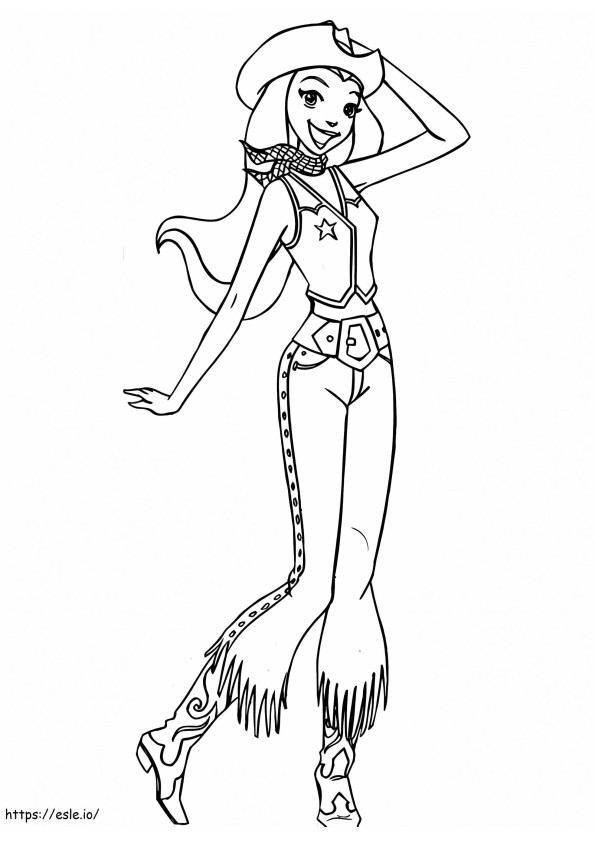 Pretty Cowgirl coloring page
