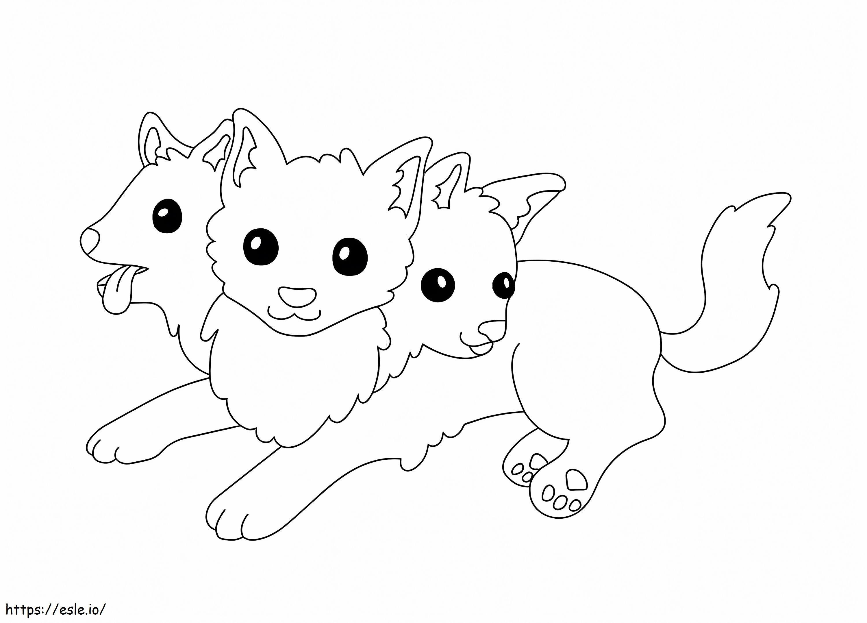 Charming Cerberus coloring page