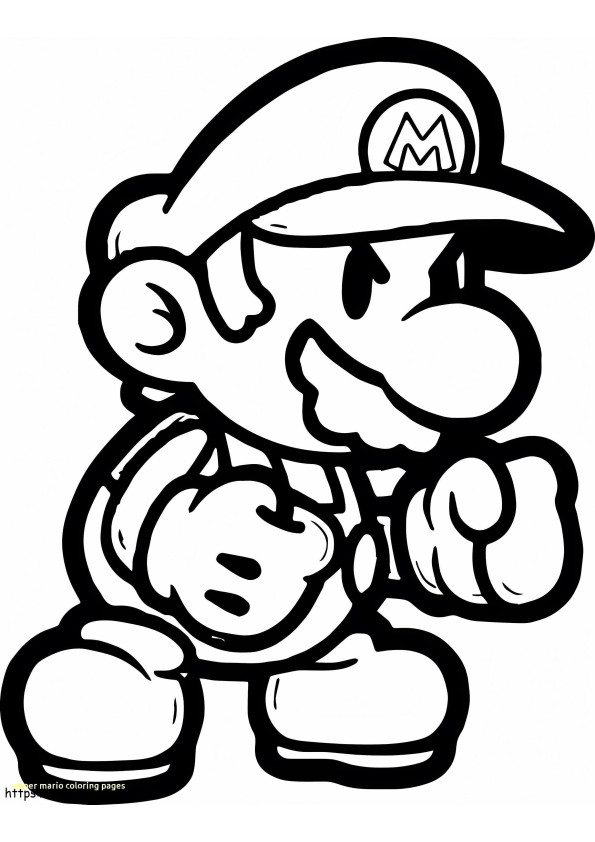 Chibi Mario coloring page