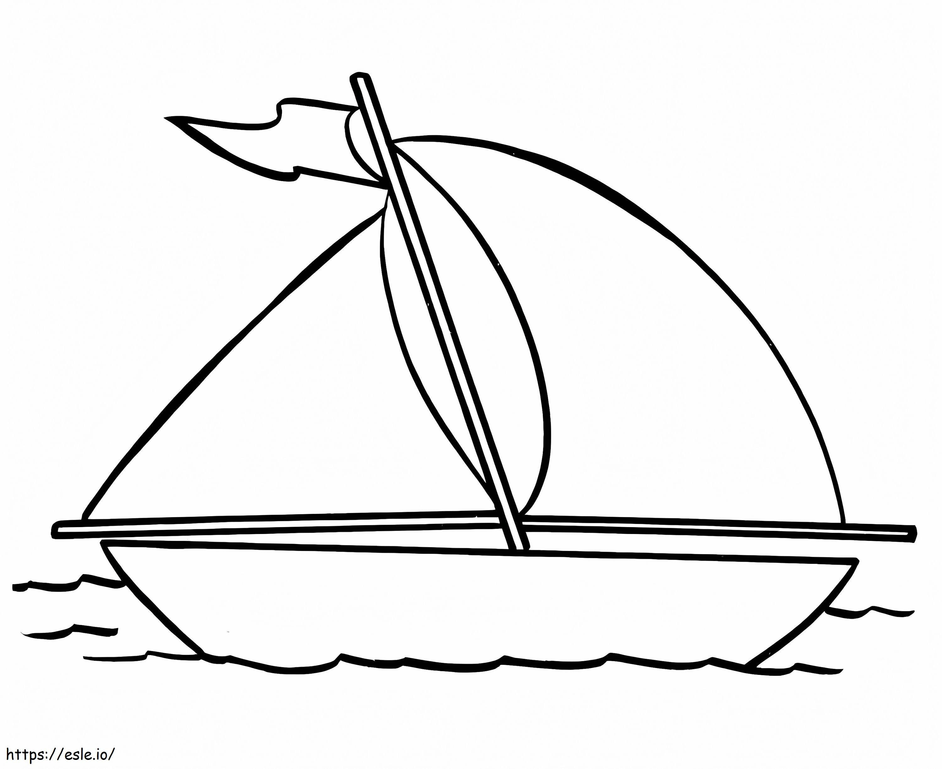 Barco à Vela Fácil para colorir