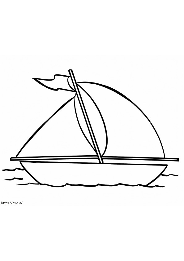 Easy Sailing Boat coloring page
