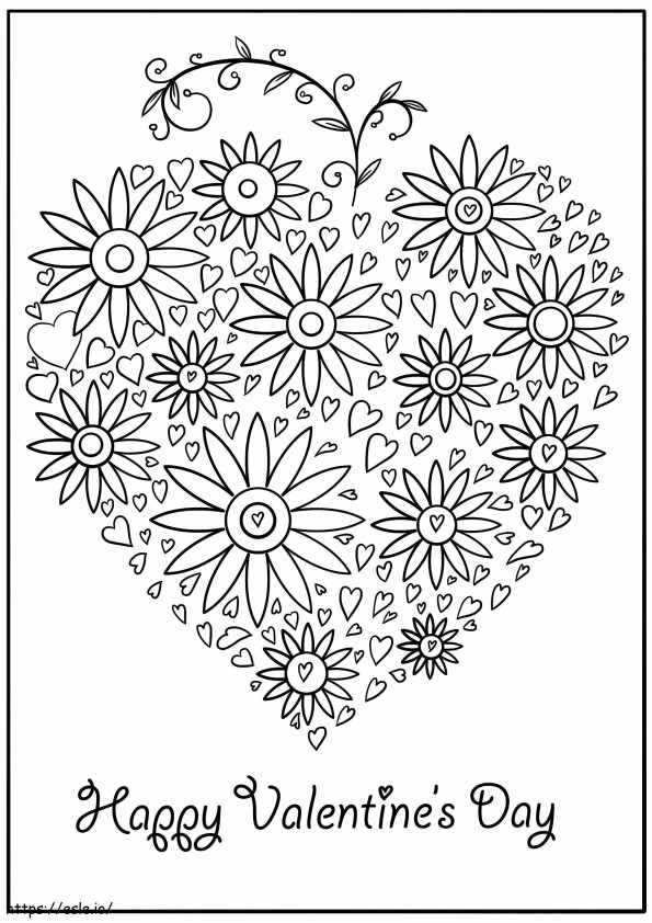 Happy Valentines Day Card coloring page