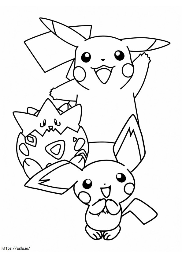 Pichu And Friends coloring page