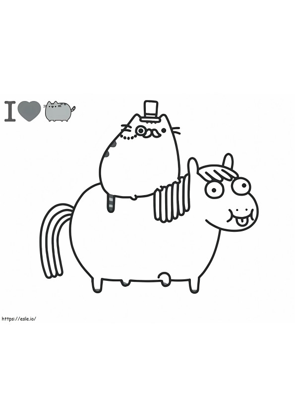 Pusheen And Fat Pony coloring page