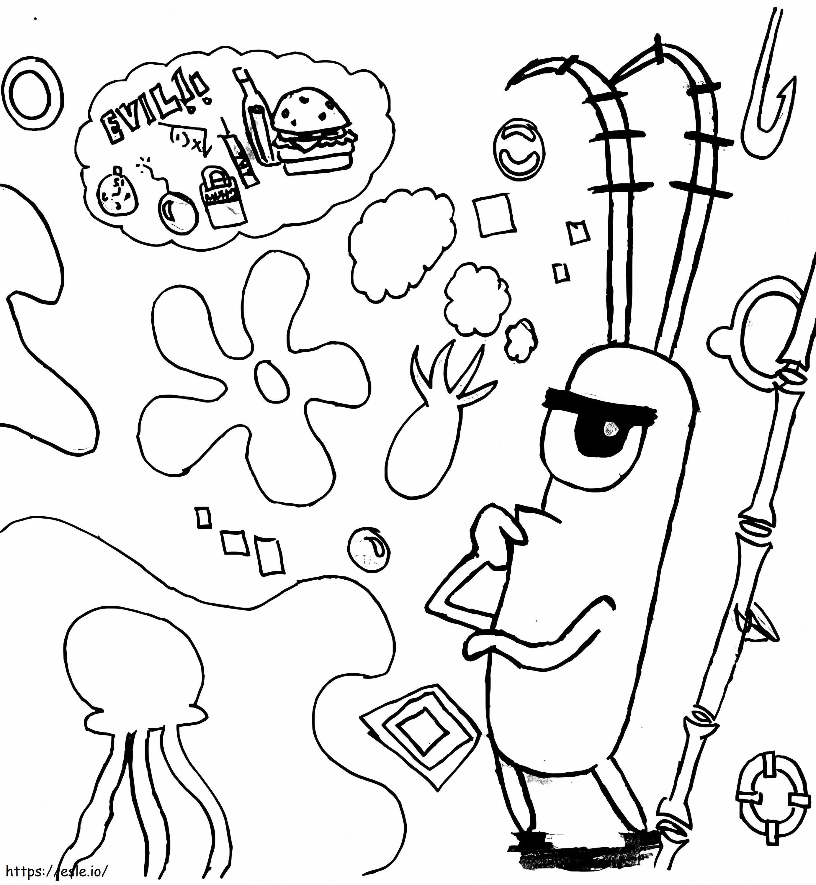 Plankton Is Thinking coloring page