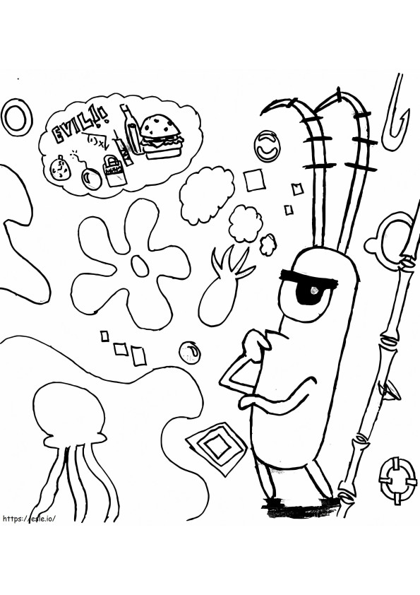 Plankton Is Thinking coloring page