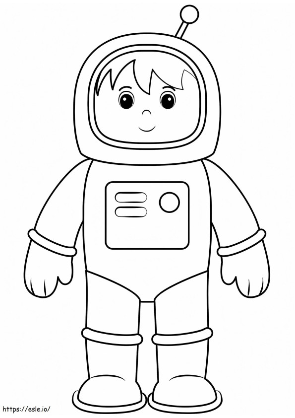 Poika Astronautti värityskuva
