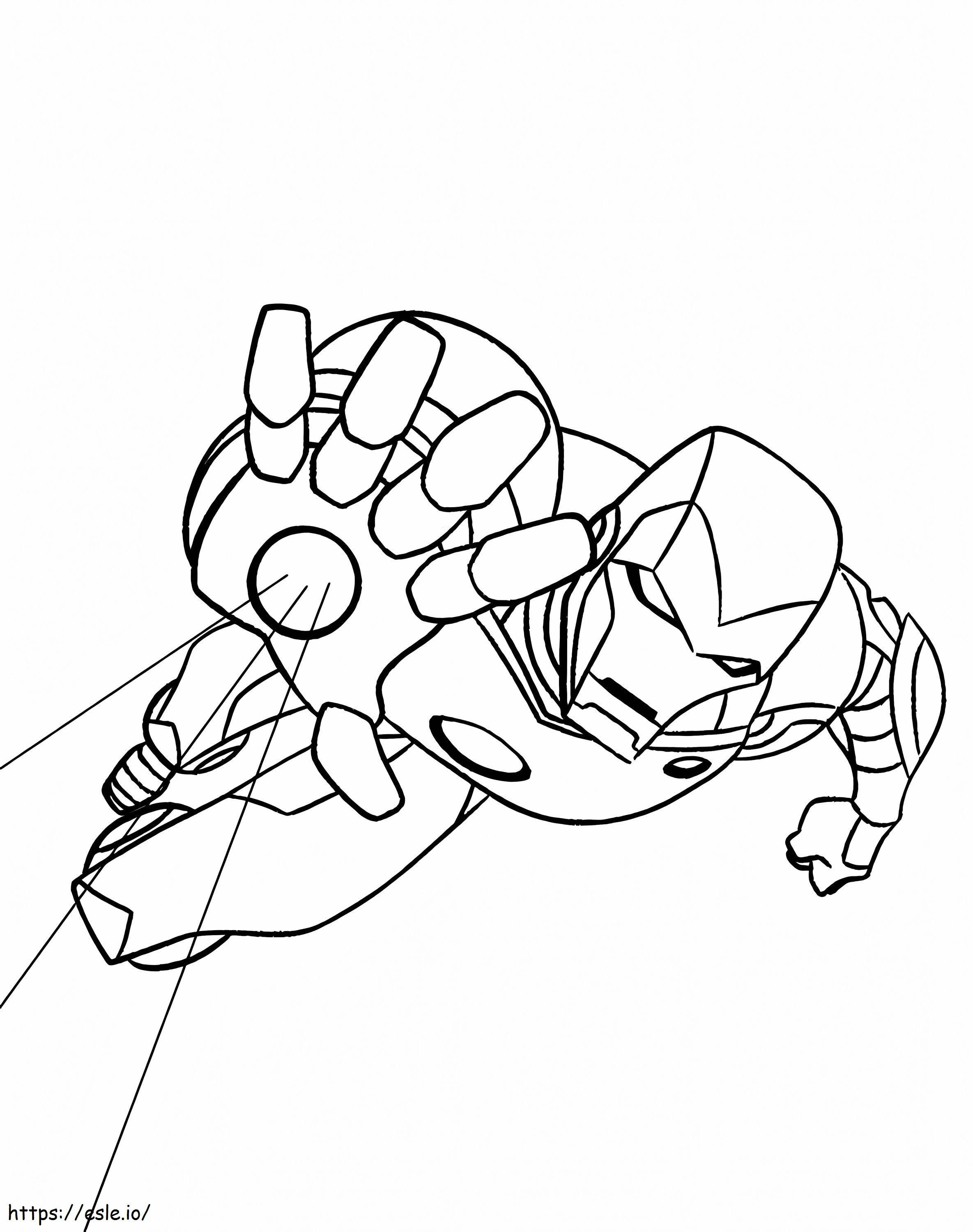 Iron Man Attacks coloring page