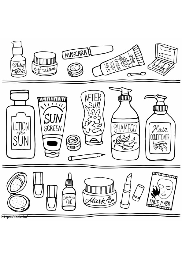 Cosmetics Aesthetics coloring page