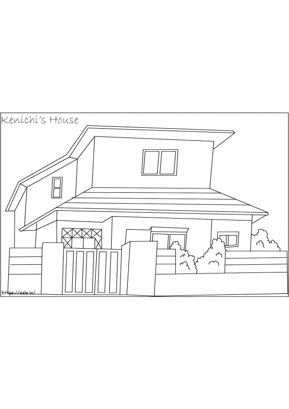 Kenichi's huis kleurplaat