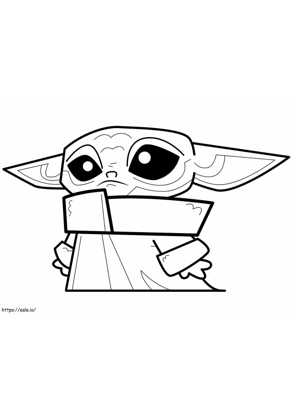 Adorable Baby Yoda coloring page