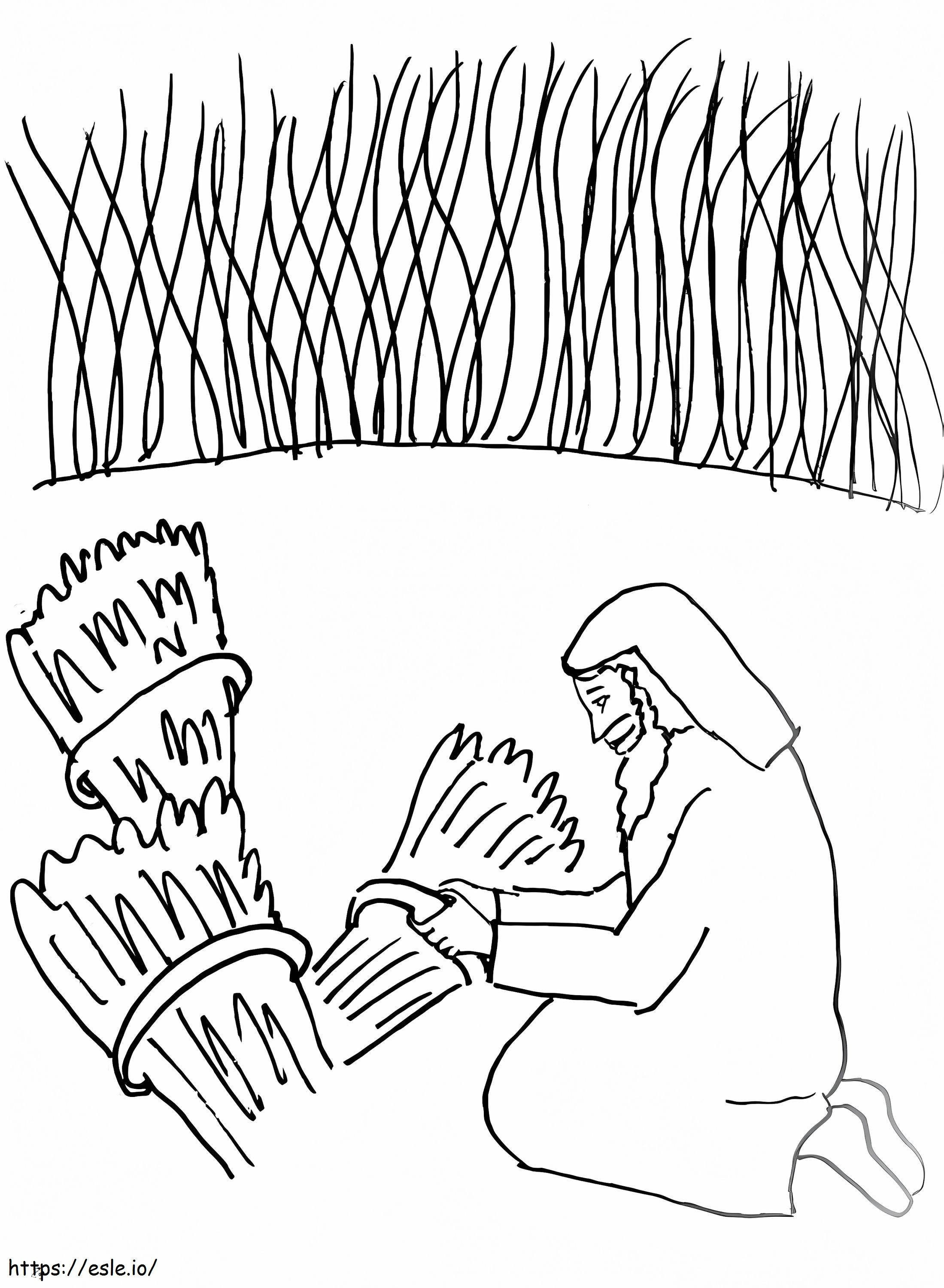 Farmer And Wheat coloring page