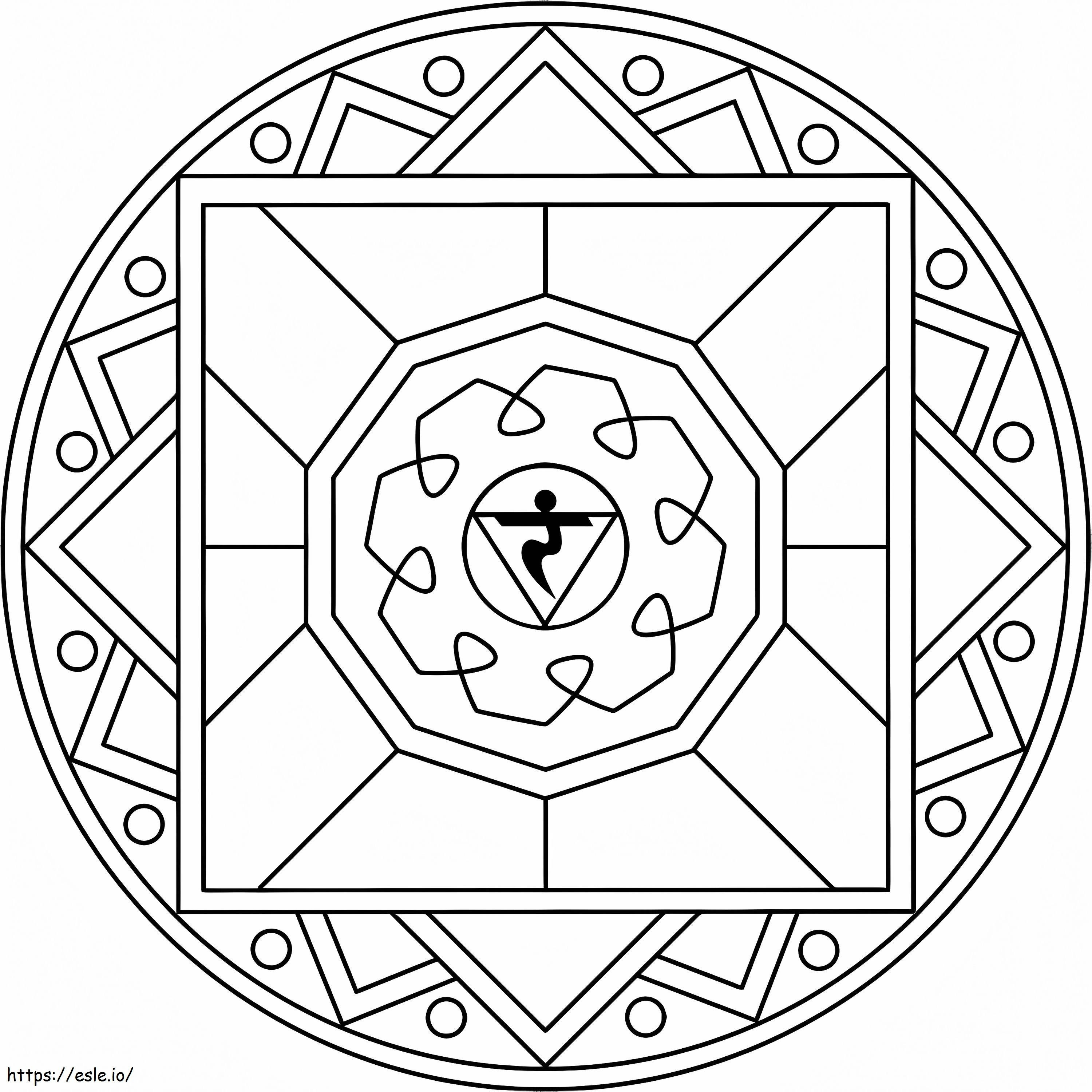 Simbolo Manipura Mandala da colorare
