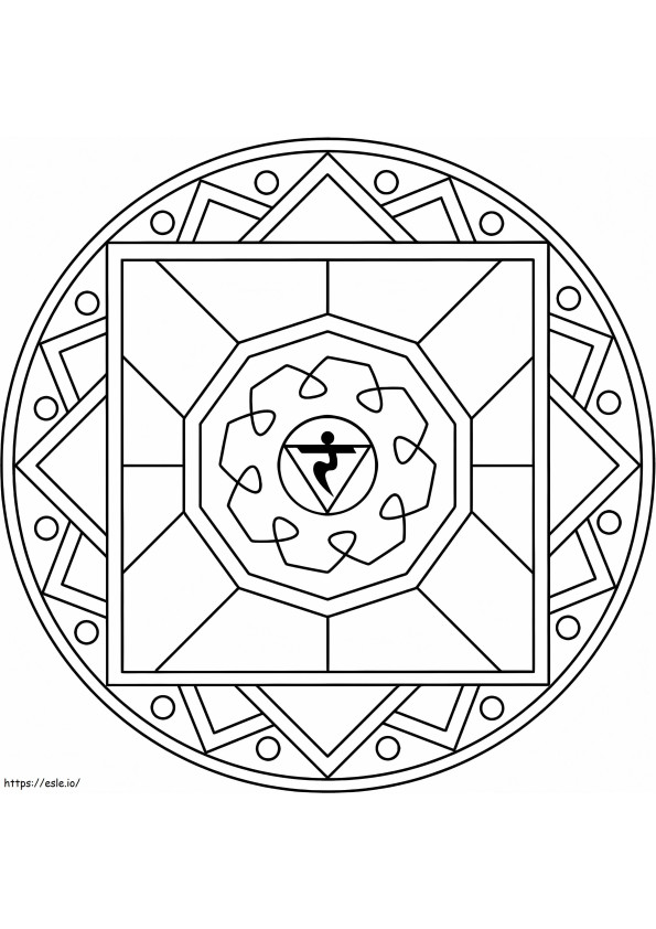 Manipura-symbool Mandala kleurplaat