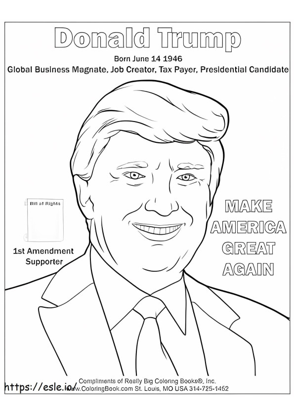 Coloriage  Donald Trumppage à imprimer dessin