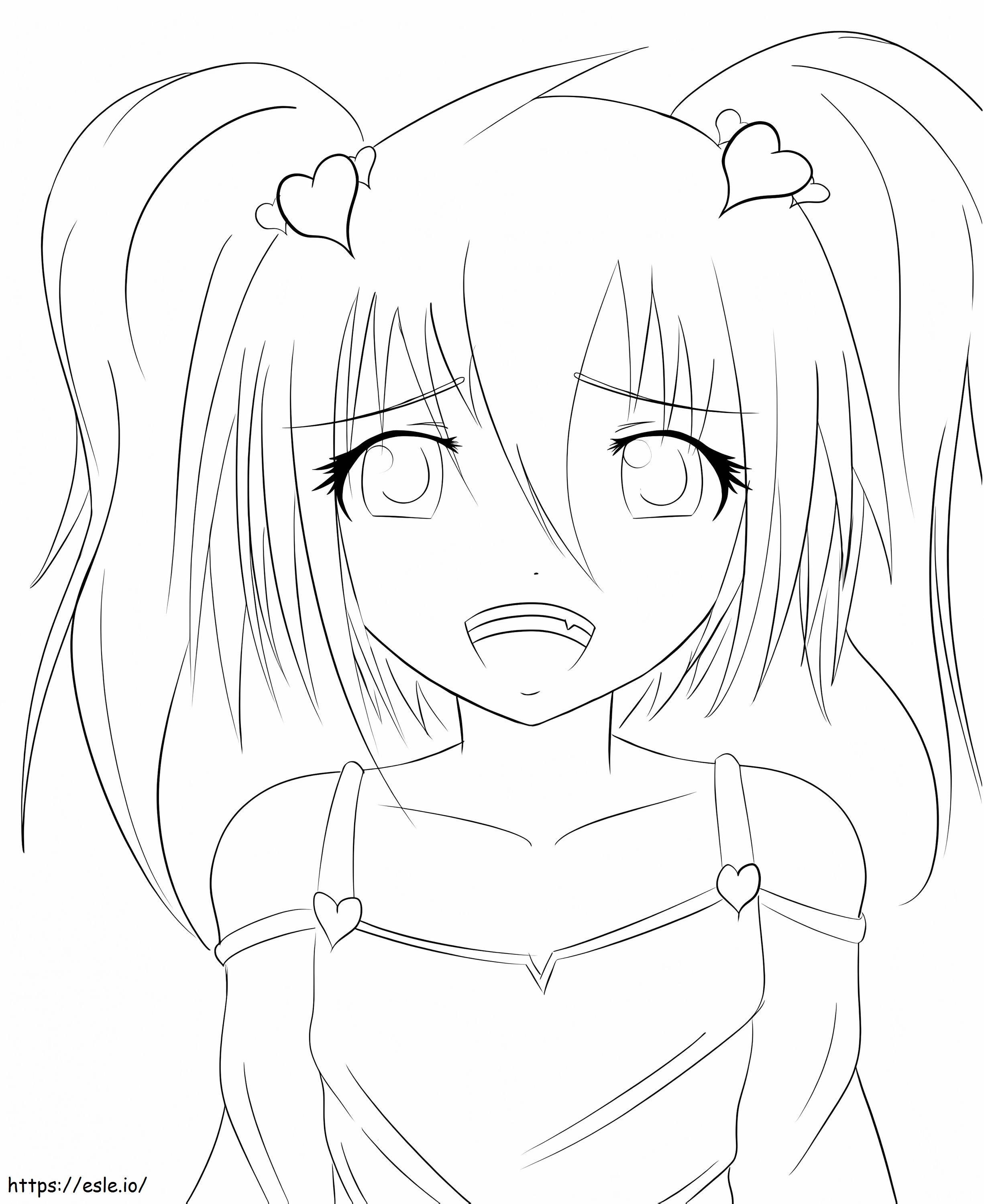 Ragazza Manga Bella 1 da colorare