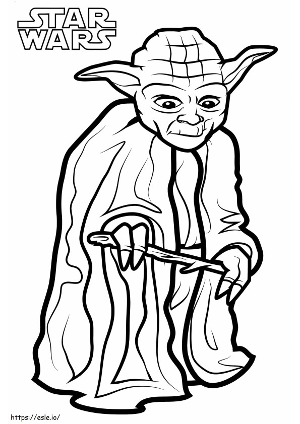 Maestrul Yoda în Războiul Stelelor de colorat