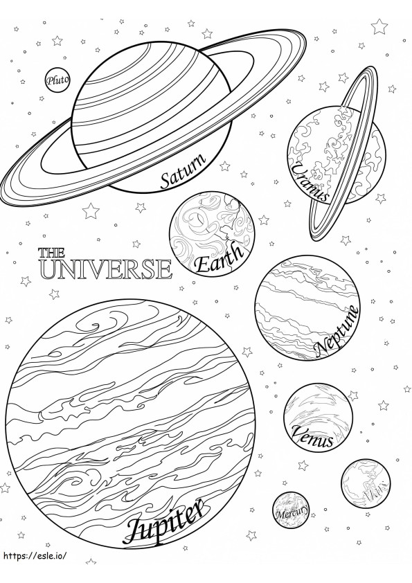 The Universe coloring page