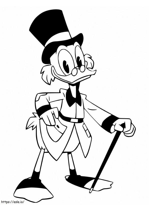 Dagobert Duck uit Ducktales kleurplaat