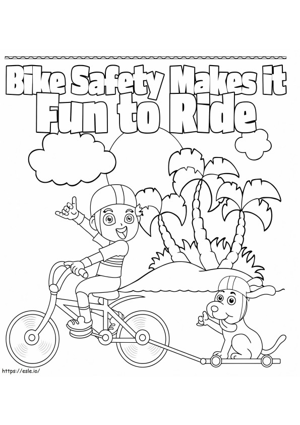 無料で印刷可能な自転車の安全性 ぬりえ - 塗り絵