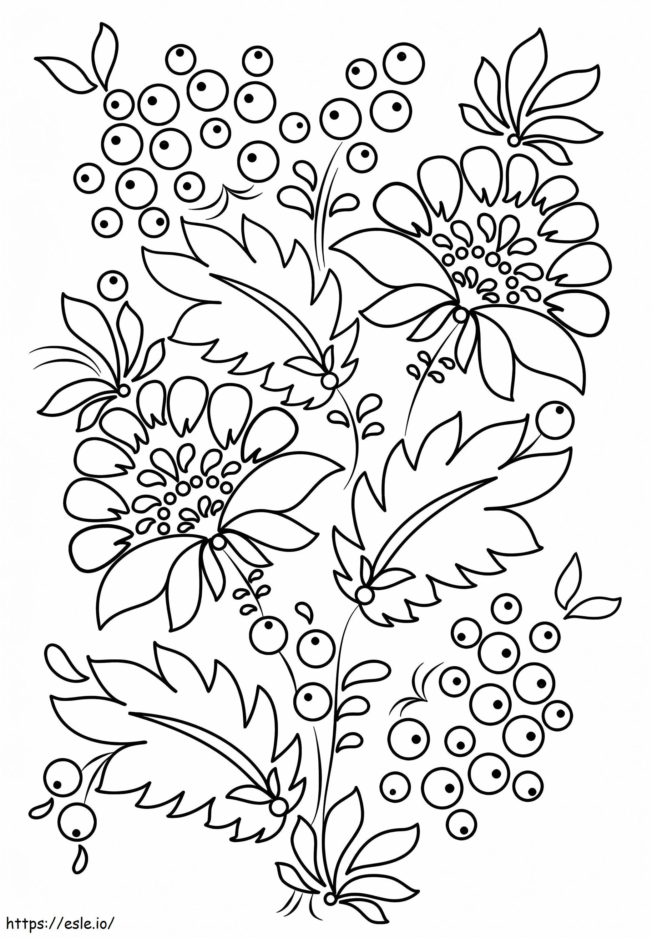 Petrykivka Pattern coloring page