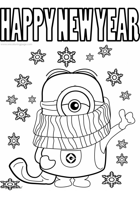 New Year Picture Scaled coloring page