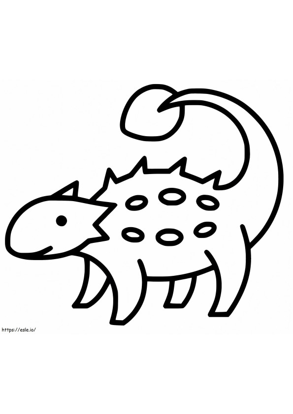 Coloriage Ankylosaure simple à imprimer dessin