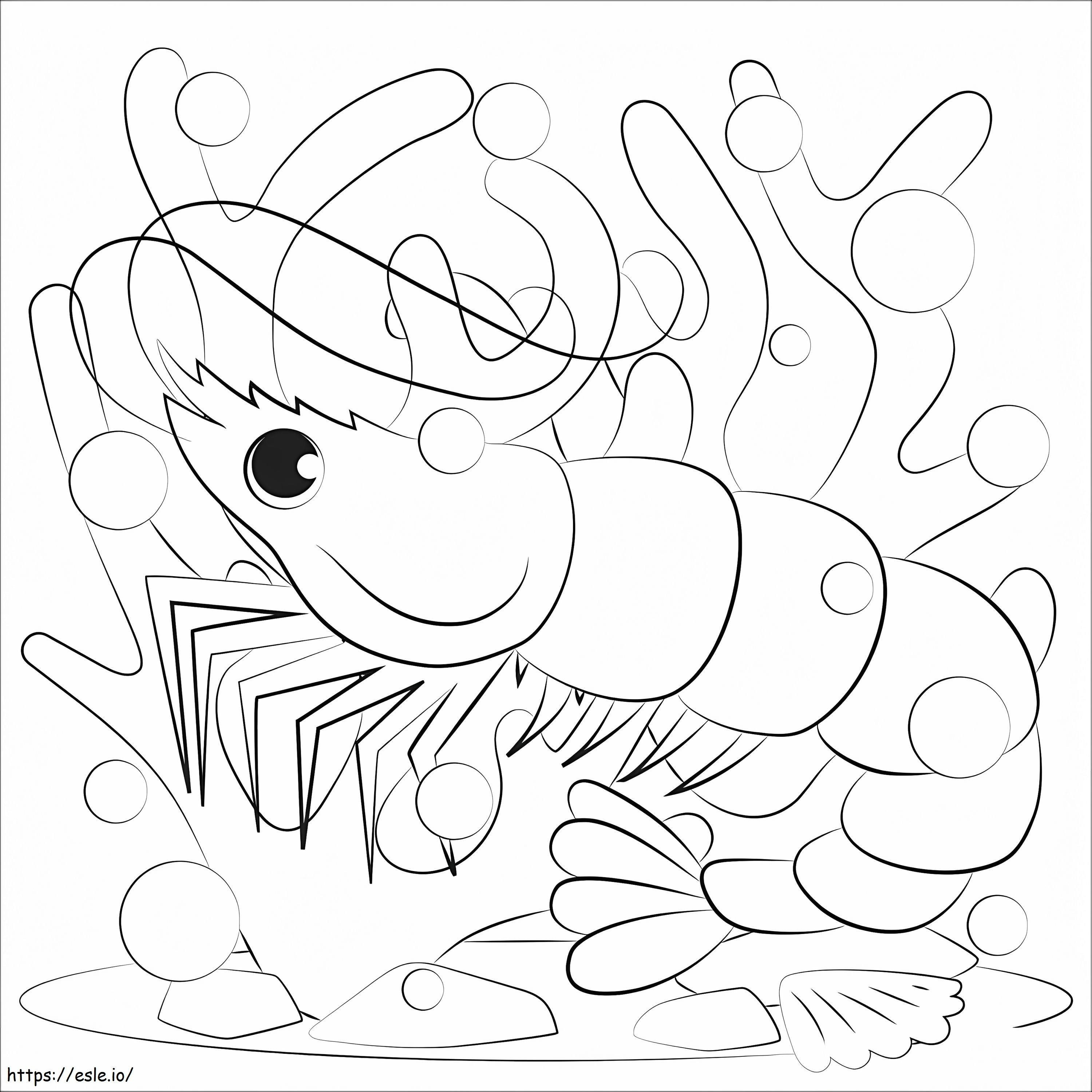 Coloriage Une crevette à imprimer dessin