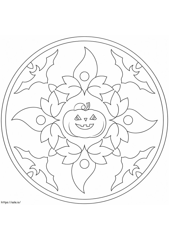 Coloriage Mandala d'Halloween 1 à imprimer dessin
