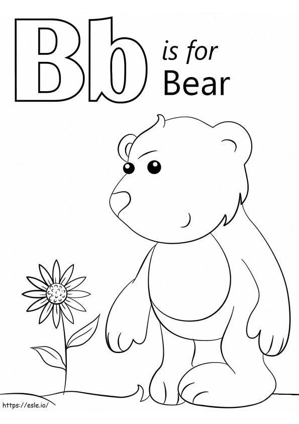oso, letra b para colorear