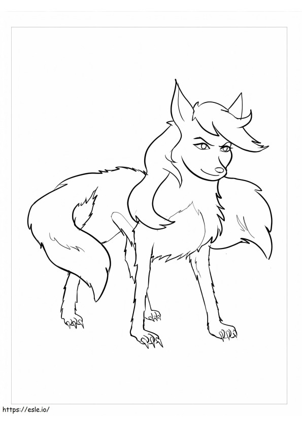 Animated Wolf coloring page